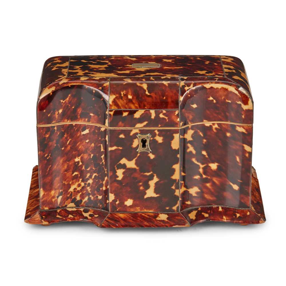 Y REGENCY TORTOISESHELL TEA CADDY