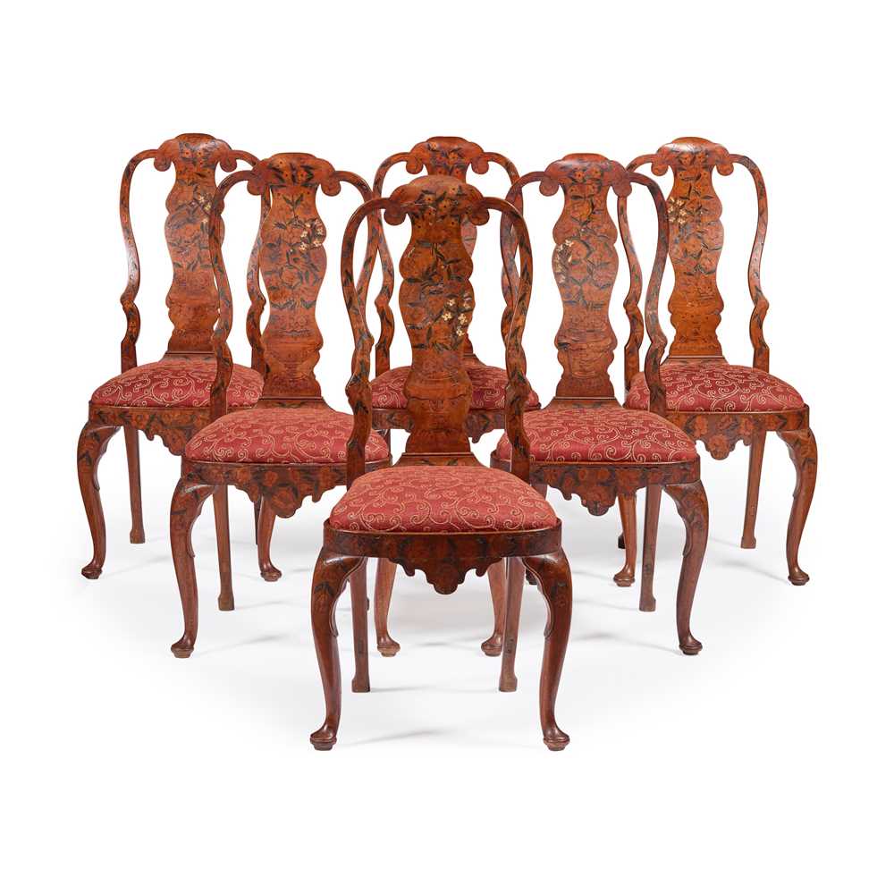 Y SET OF SIX DUTCH WALNUT AND