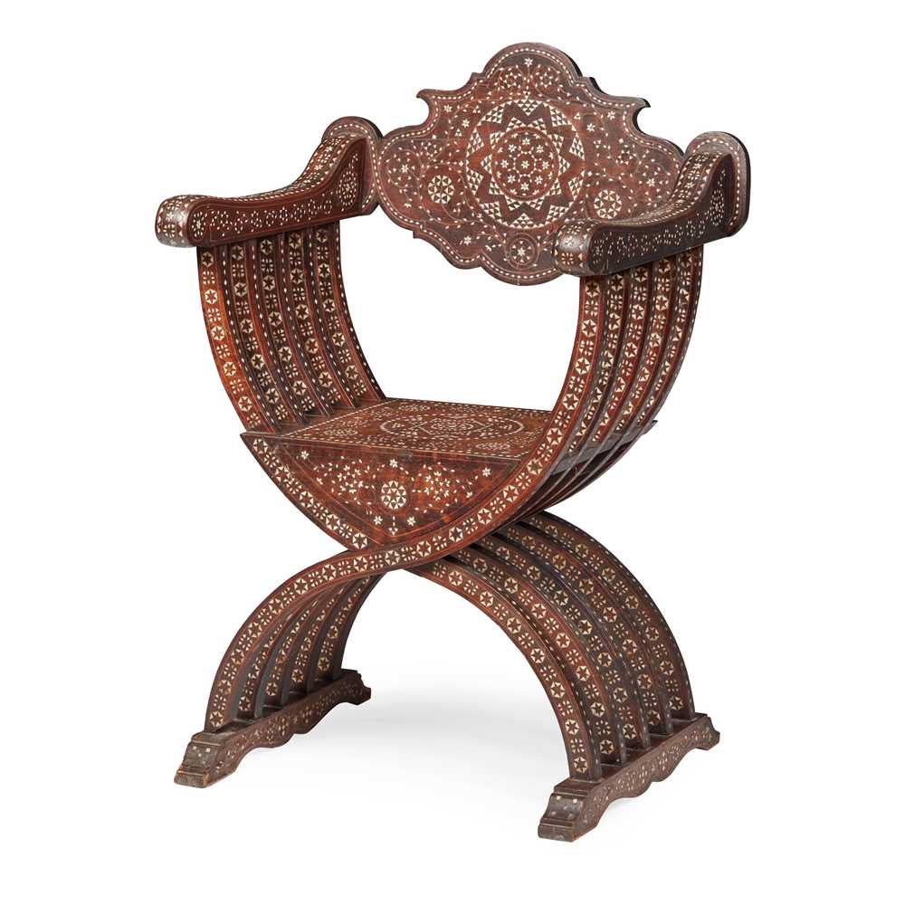 Y SYRIAN HARDWOOD AND BONE INLAID