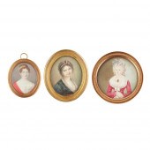 Y THREE PORTRAIT MINIATURES OF