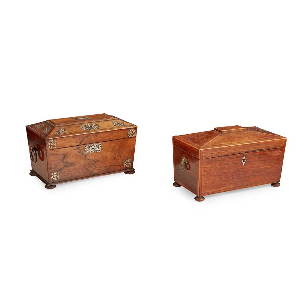 Y TWO REGENCY ROSEWOOD AND INLAY