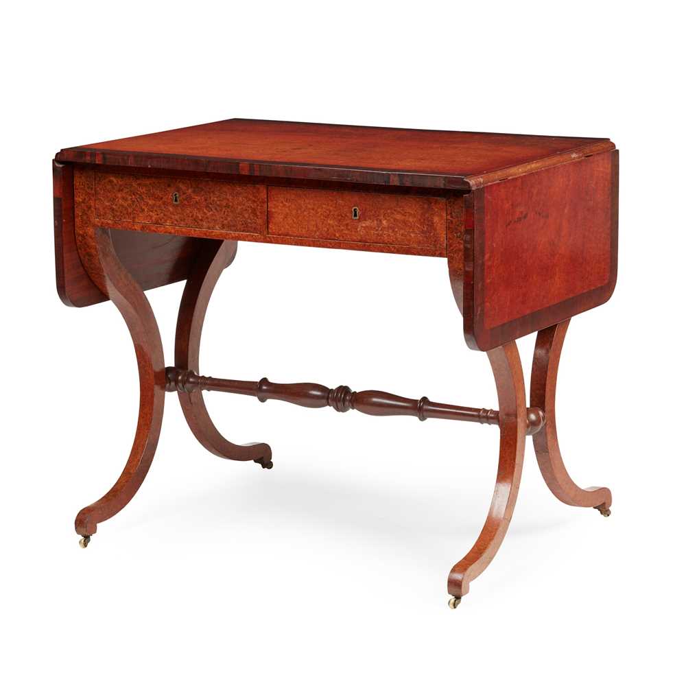 Y VICTORIAN AMBOYNA AND ROSEWOOD
