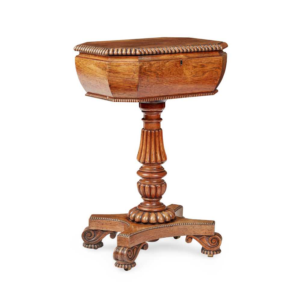 Y WILLIAM IV ROSEWOOD TEAPOY 19TH