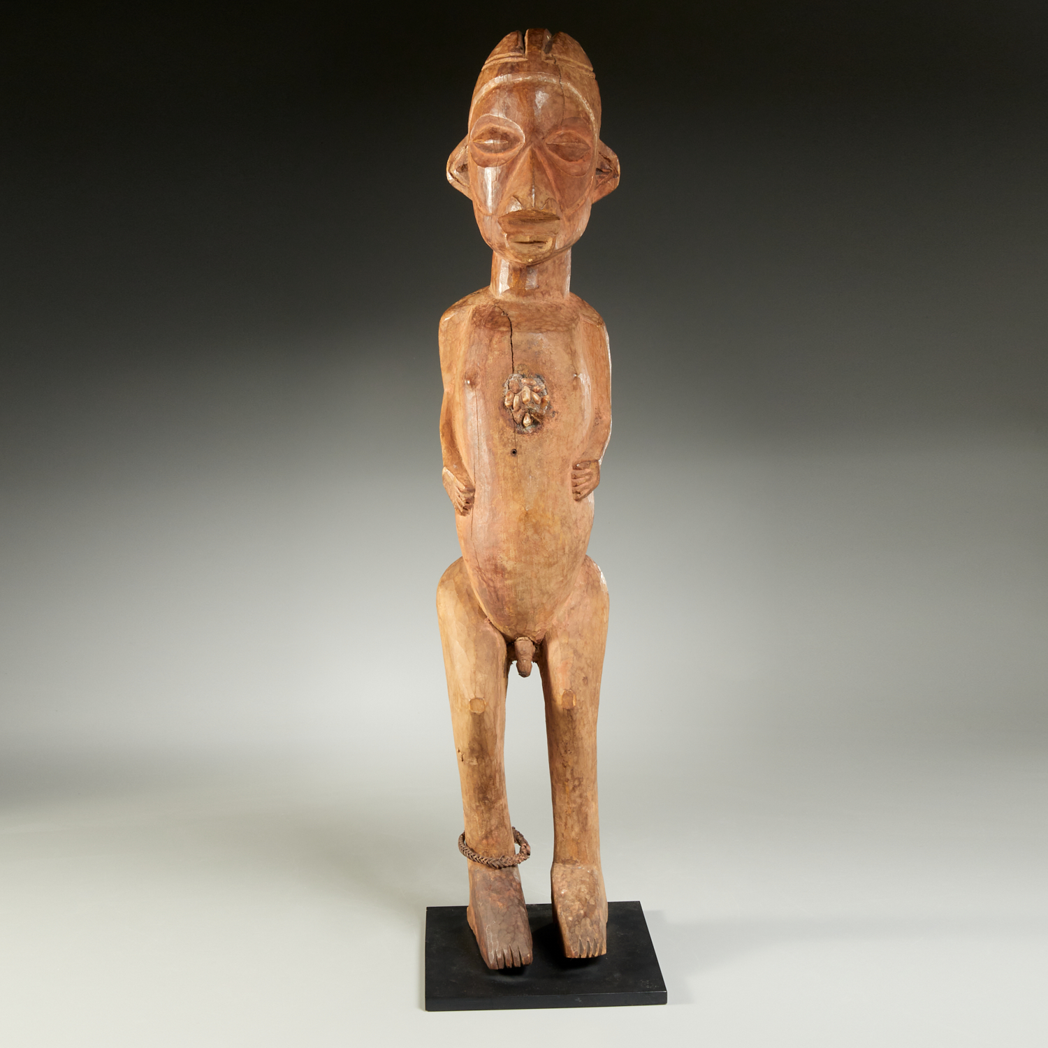 YAKA PEOPLES, LARGE CARVED MALE