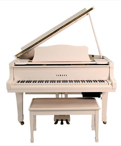 YAMAHA C3 WHITE GRAND PIANO,