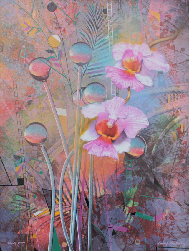 YANKEL GINZBURG MIXED MEDIA ORCHIDS