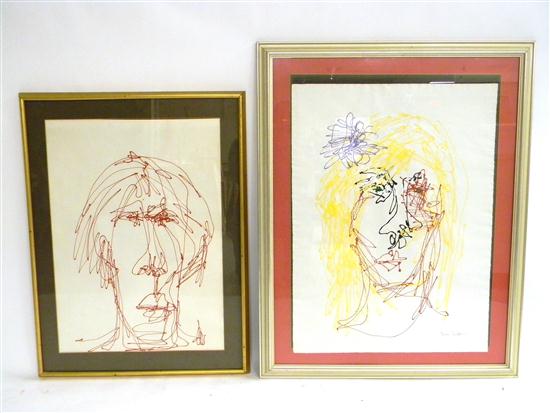 Yanni Ponskoff  two drip paintings: