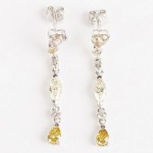 YELLOW AND WHITE DIAMOND EARRI