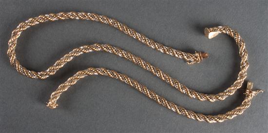 Yellow and white gold barrel