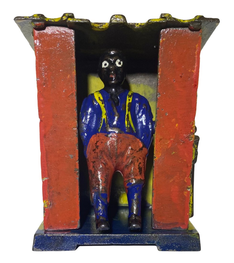 YELLOW CABIN MECHANICAL BANK - MADE