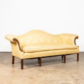YELLOW DAMASK UPHOLSTERED CHIP