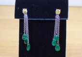 YELLOW DIAMOND EAR STUDS WITH