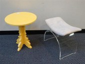 YELLOW ENAMEL PAINTED LOW TABL