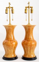 YELLOW FLAMBE GLAZED CERAMIC V