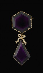 Yellow gold, amethyst and diam