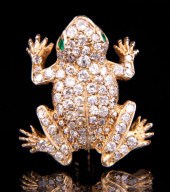 YELLOW GOLD AND DIAMOND FROG P