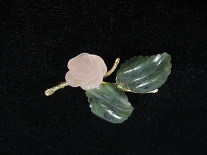 Yellow gold and rose quartz