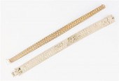 Yellow gold bracelets tapered