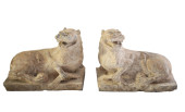 YELLOW GOLD CARVED STONE LION