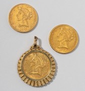 YELLOW GOLD COINS WITH PENDANT