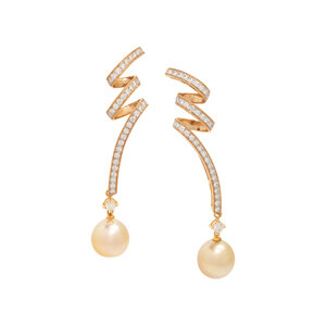 YELLOW GOLD, DIAMOND AND CULTURED