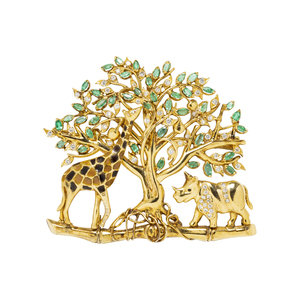 YELLOW GOLD, DIAMOND AND EMERALD