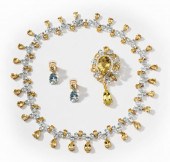 YELLOW GOLD, DIAMOND, AQUAMARI