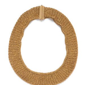 YELLOW GOLD MESH COLLAR NECKLACE