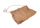 YELLOW GOLD MESH EVENING BAG W