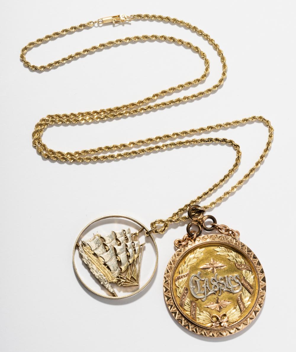 YELLOW GOLD NECKLACE WITH TWO