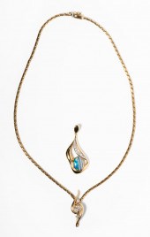 YELLOW GOLD OPAL AND DIAMOND P