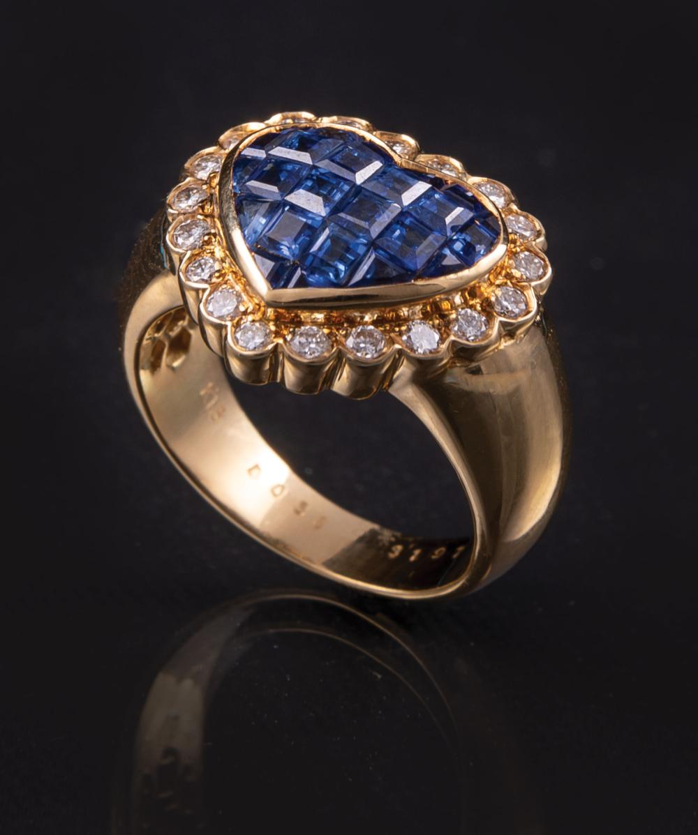 YELLOW GOLD, SAPPHIRE AND DIAMOND