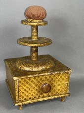 YELLOW GRAIN PAINTED DRAWER BO