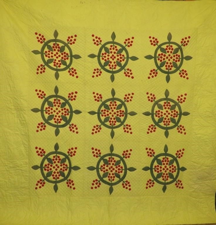 YELLOW GROUND "BERRY WREATH"