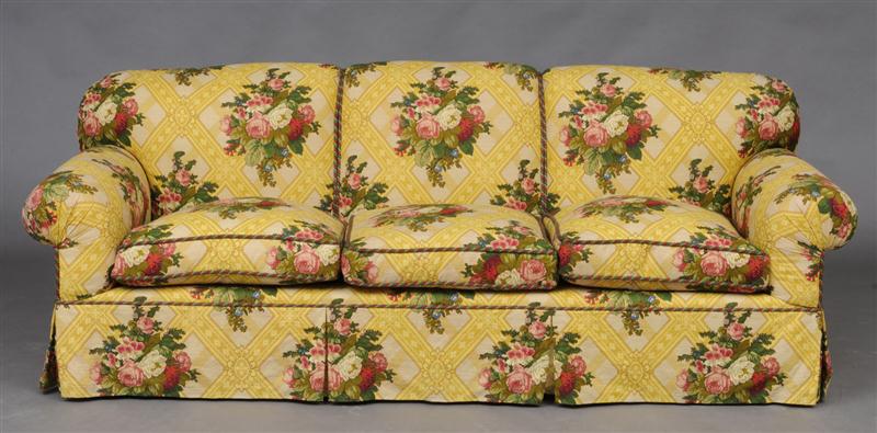 YELLOW-GROUND FLORAL AND TRELLIS