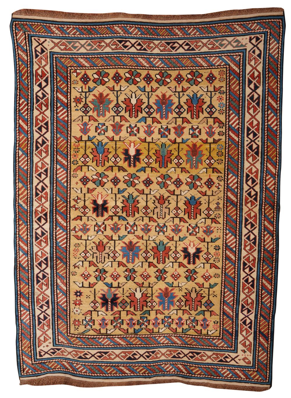 YELLOW GROUND KUBA RUG, CAUCASUS,