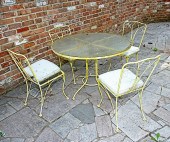 YELLOW IRON PATIO SETA ca 1940