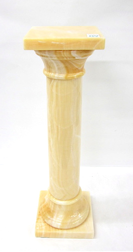 YELLOW MARBLE PEDESTAL having a