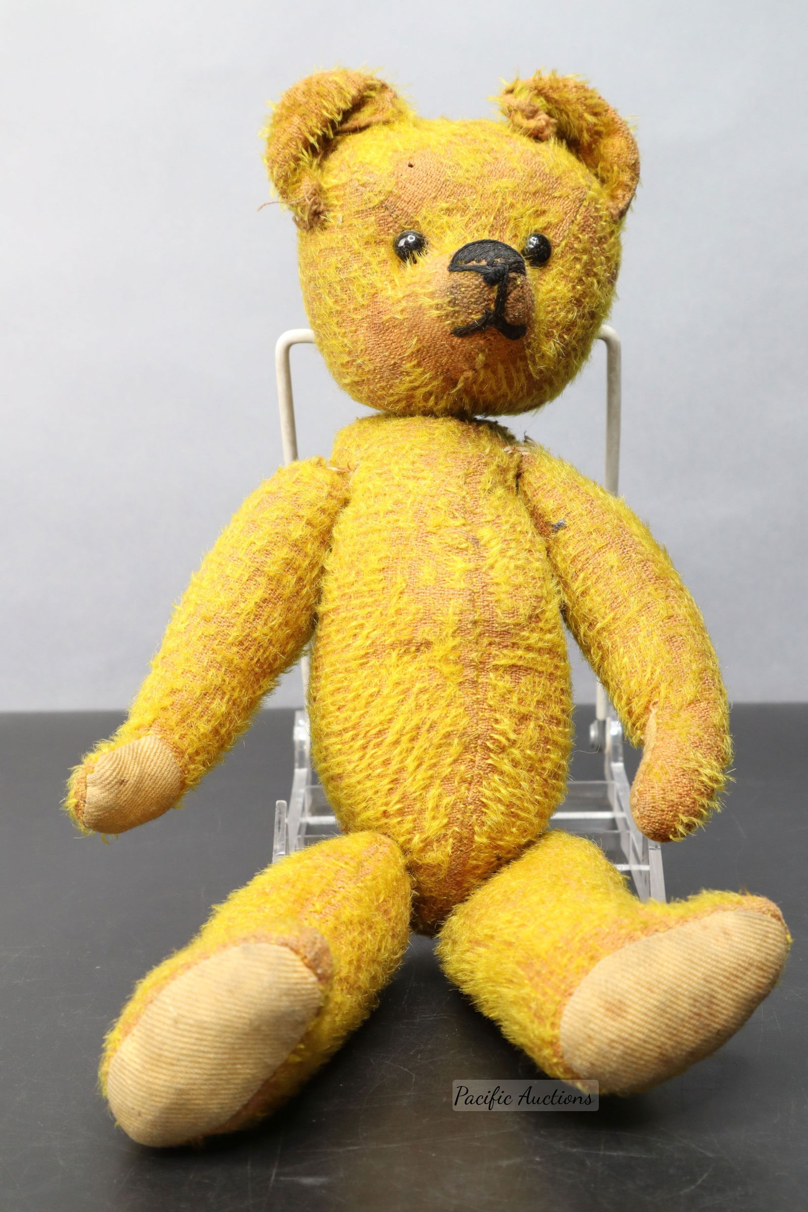 YELLOW MOHAIR TEDDY BEAR, 12",