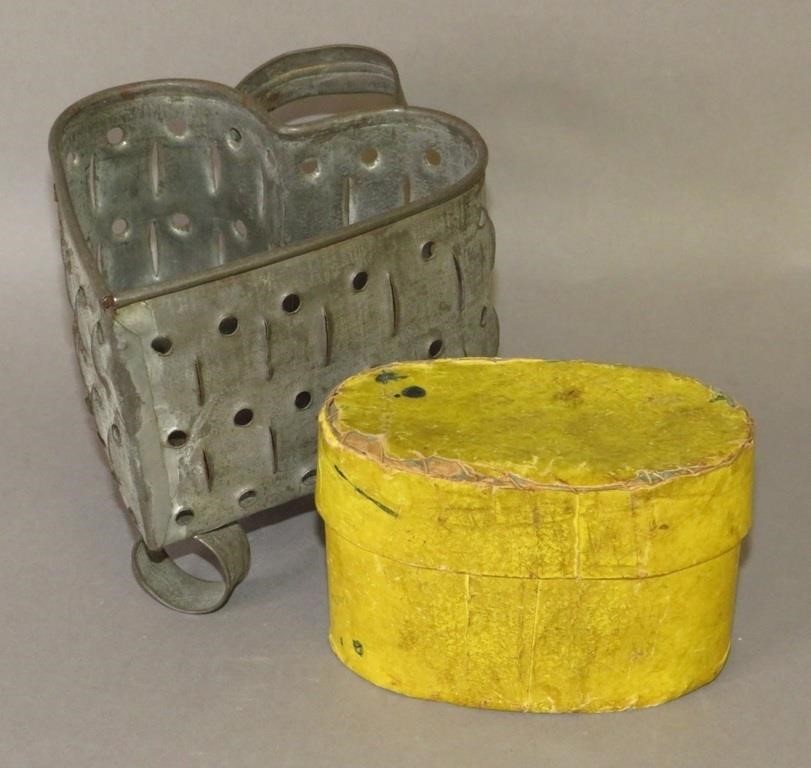 YELLOW PAINTED OVAL WALLPAPER BOX &