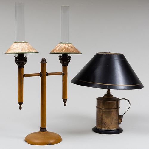 YELLOW PAINTED TÃ´LE LAMP