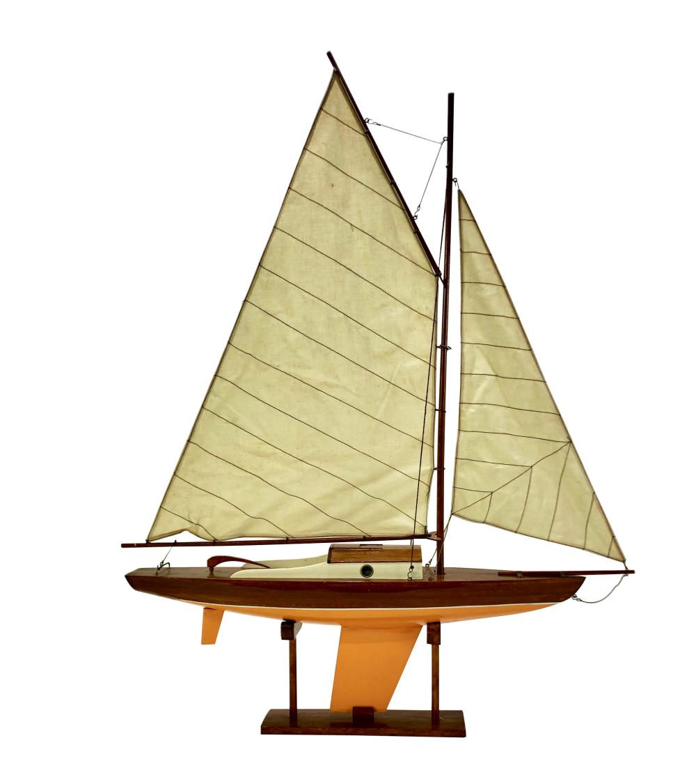 YELLOW-PAINTED WOOD MODEL OF A