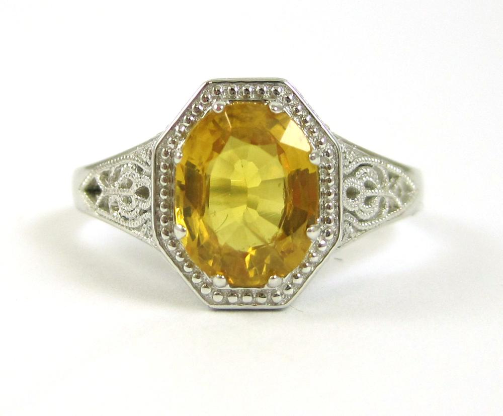 YELLOW SAPPHIRE AND PLATINUM