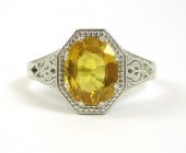 YELLOW SAPPHIRE AND PLATINUM S