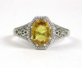 YELLOW SAPPHIRE AND PLATINUM S