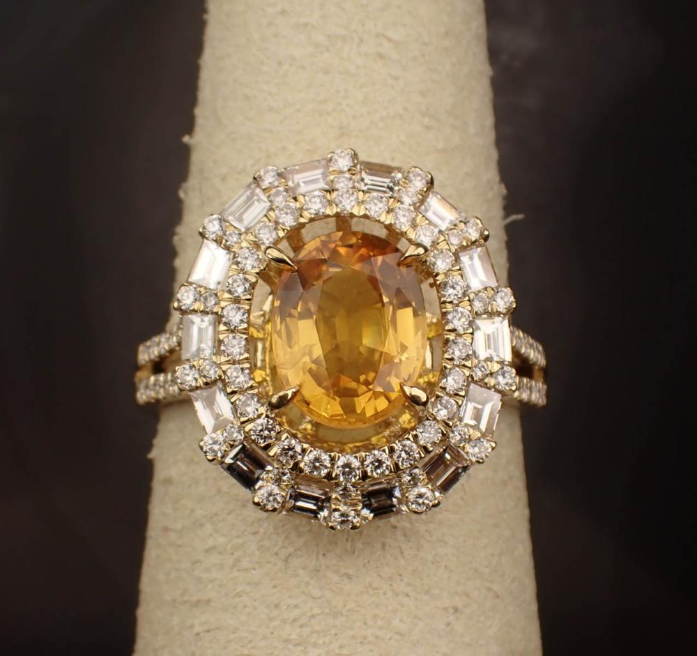 YELLOW SAPPHIRE, DIAMOND AND GOLD