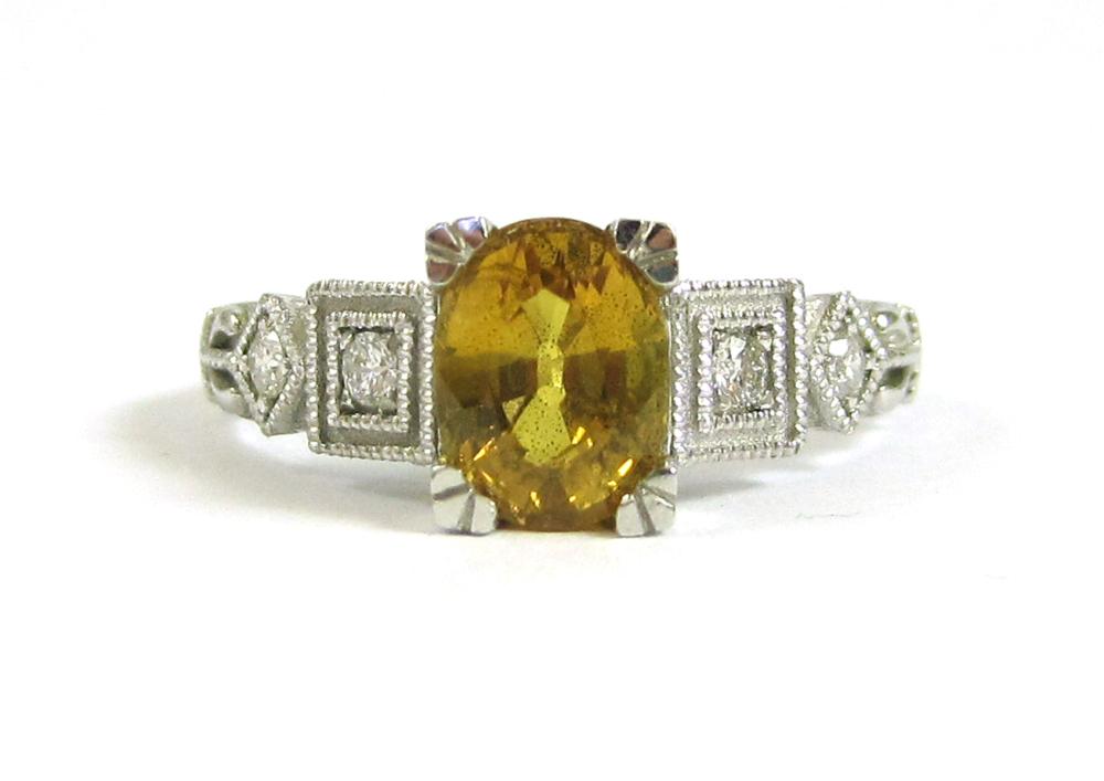 YELLOW SAPPHIRE, DIAMOND AND