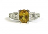 YELLOW SAPPHIRE, DIAMOND AND P