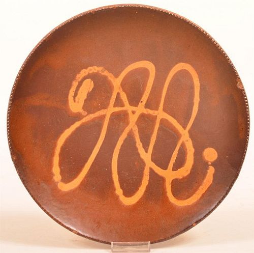 YELLOW SLIP DECORATED REDWARE
