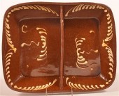 YELLOW SLIP DECORATED REDWARE